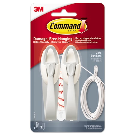 Command Cable Bundler, White, PK2 17304ES